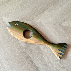 Wooden Fish Wine Bottle Holder Balance Home Decor Dunn's Woodworks 1988